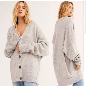 Free People Eucalyptus Gray Oversized Cardigan